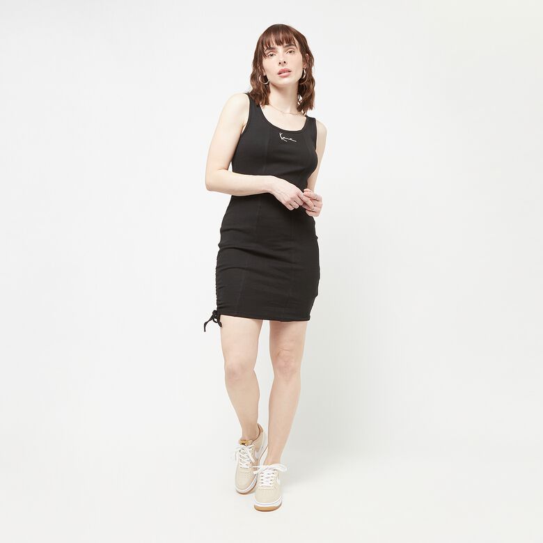 Vestido corto de canalé con fruncido distintivo