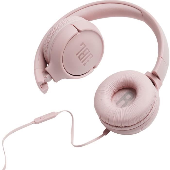 JBL Tune 500 bedrade hoofdtelefoon - Pure basgeluid - Lichtgewicht en opvouwbaar ontwerp - Roze