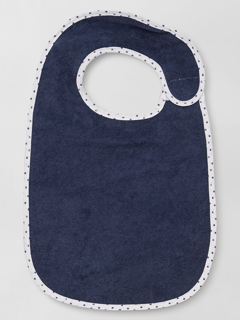 Set van 7 gevoerde badstof slabbetjes - BLAUW