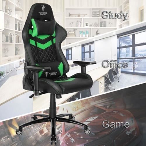 Gaming-Stuhl – BERSERKER GAMING – THOR LUXURY SCHWARZ-GRÜN – Kunstleder – 4D-Armlehnen – Neigungsverstellung von 90° bis 180°