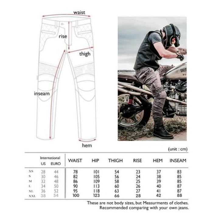 Pantalones vaqueros de moto para hombre, pantalones de motorista, pantalones de moto con protección reforzada y almohadillas extraíbles, color negro.
