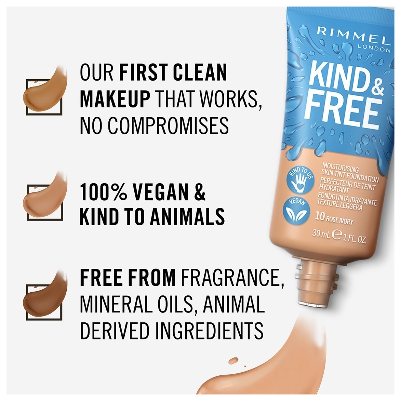 Rimmel London Foundation vegāniskais tonālais krēms - 30 ml
