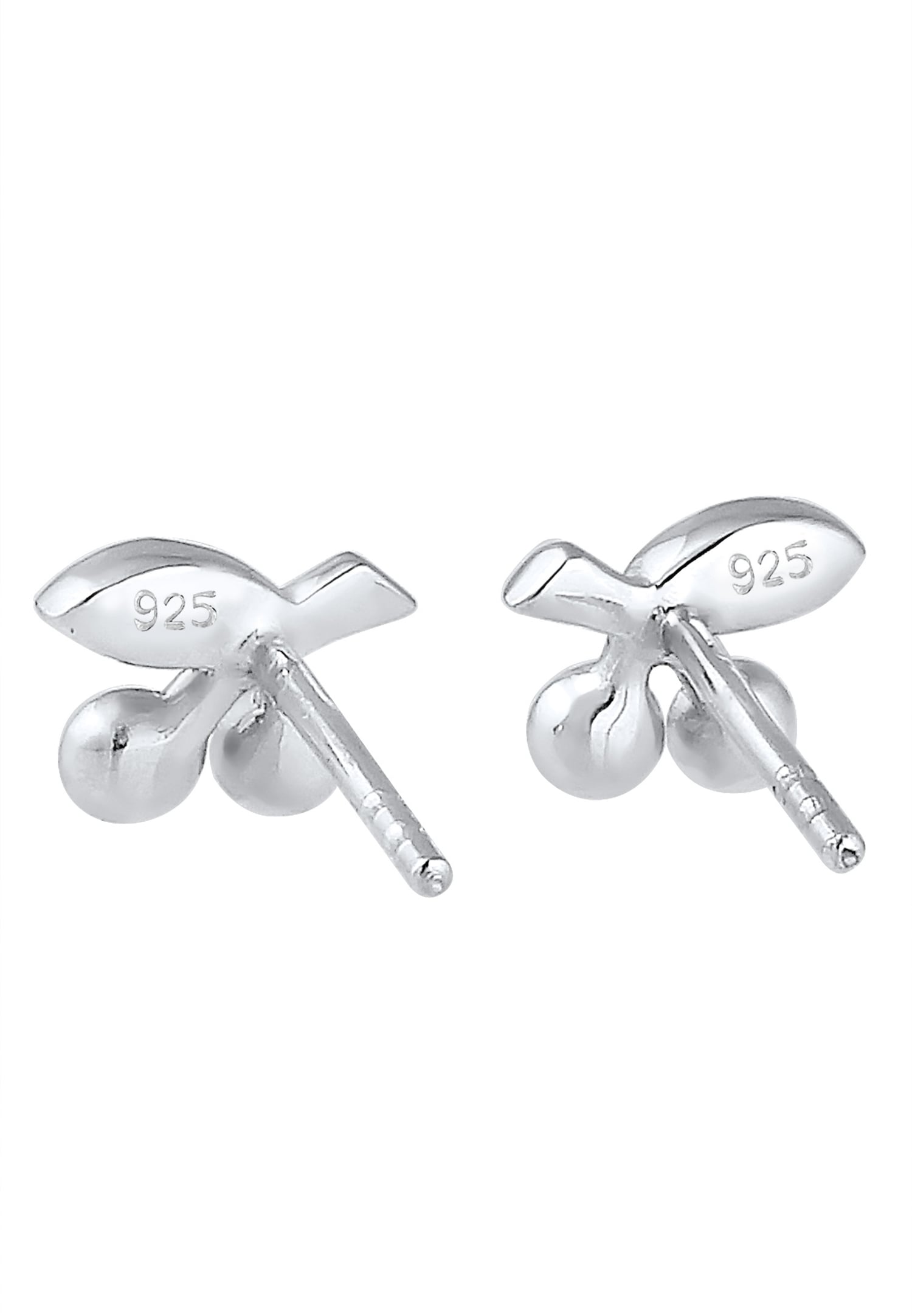 Elli Enfants Clous d'oreilles Cerises avec Émail et Cristaux en Argent Sterling 925