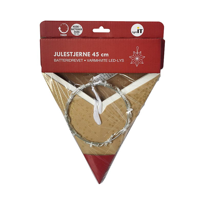 Stella di Natale Light IT da 45 cm, con luce LED, a batteria