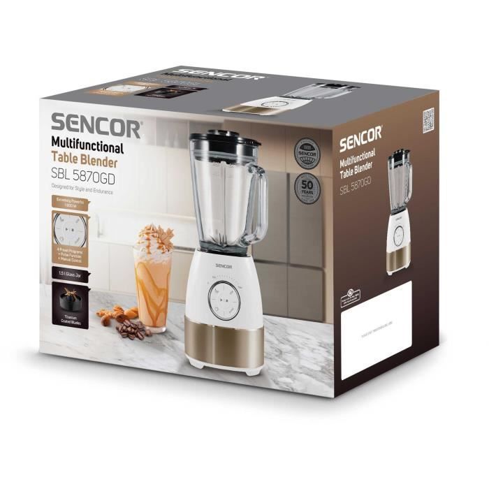Standmixer - SENCOR - SBL 5870GD - 1800 W - 1,5 l - 24000 U/min - Weiß/Gold