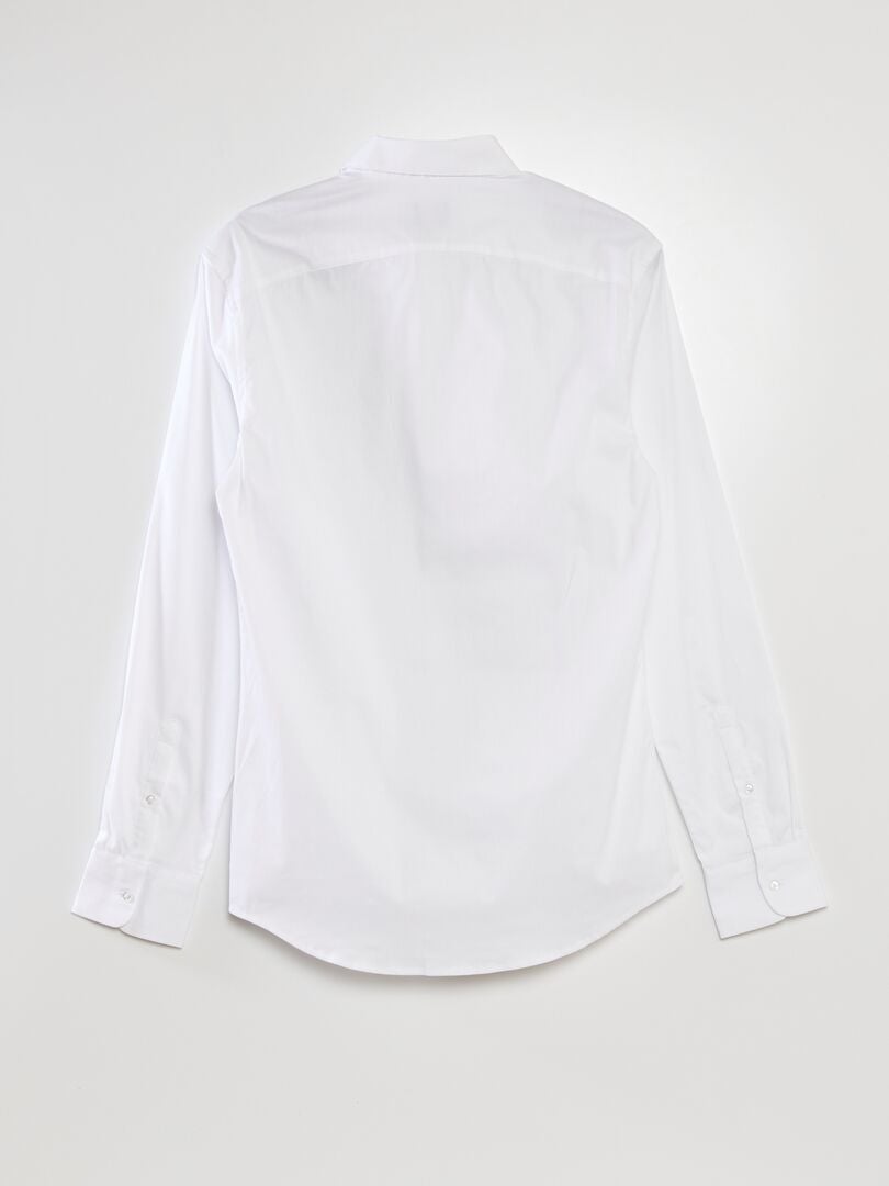 Nauwsluitend stretchshirt - wit
