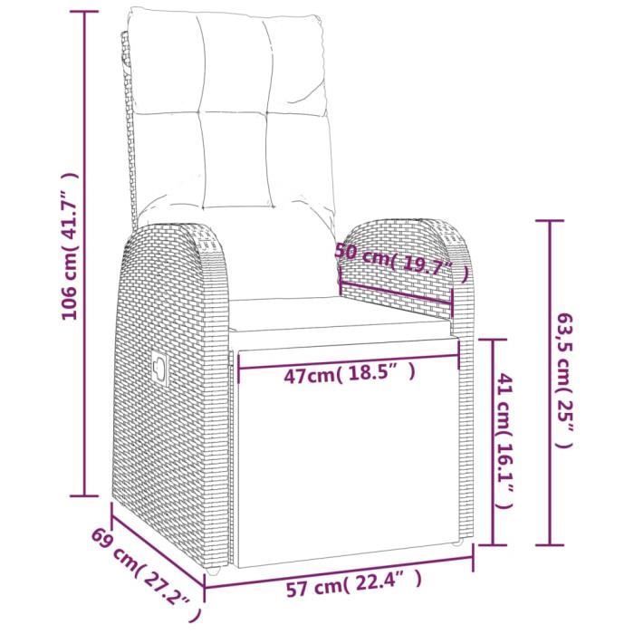 vidaXL Ensemble de salon de jardin 2 pcs noir poly rotin et acier 3157661