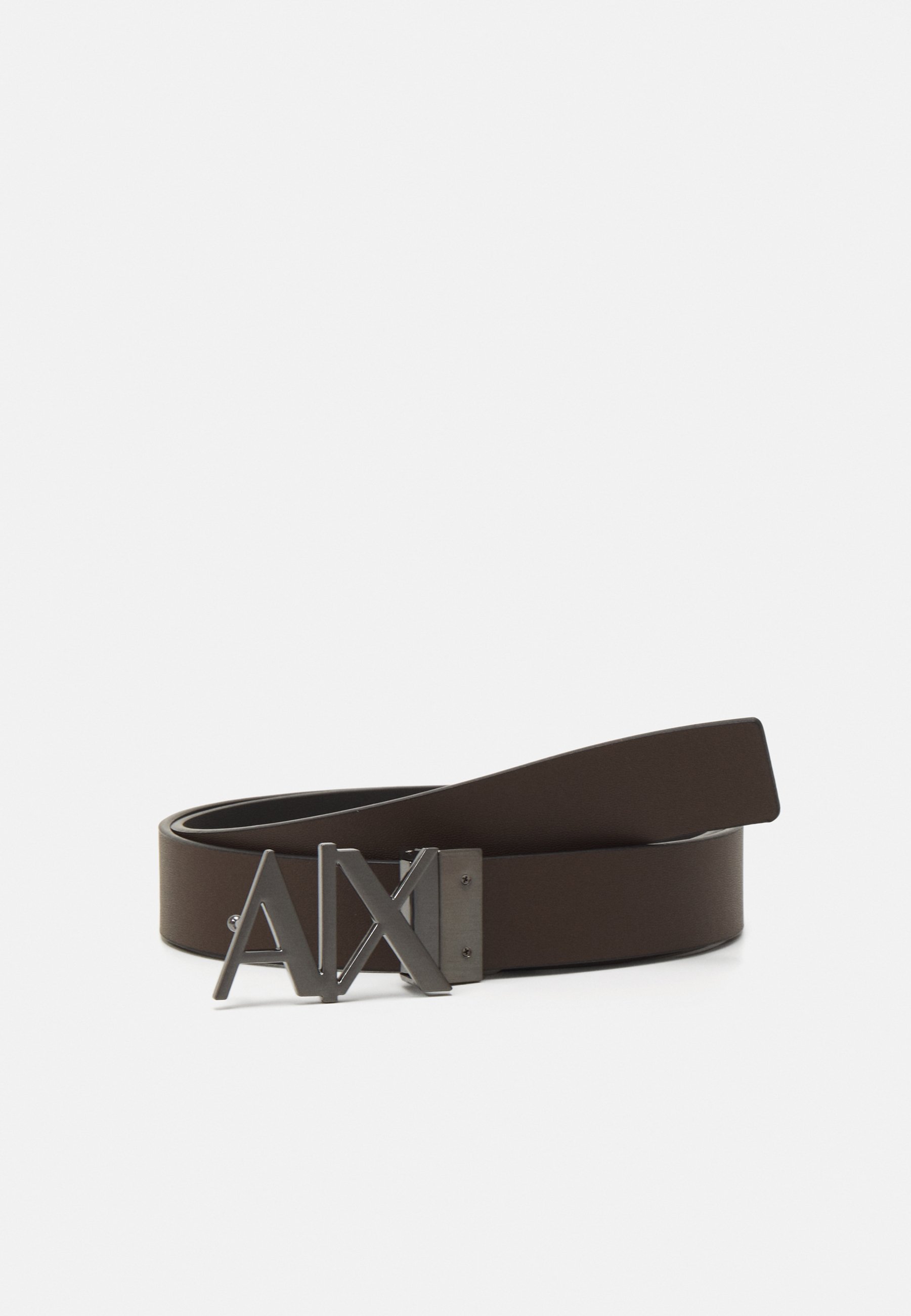 Armani Exchange PLATE BELT UNISEX - Curea - black/dark brown