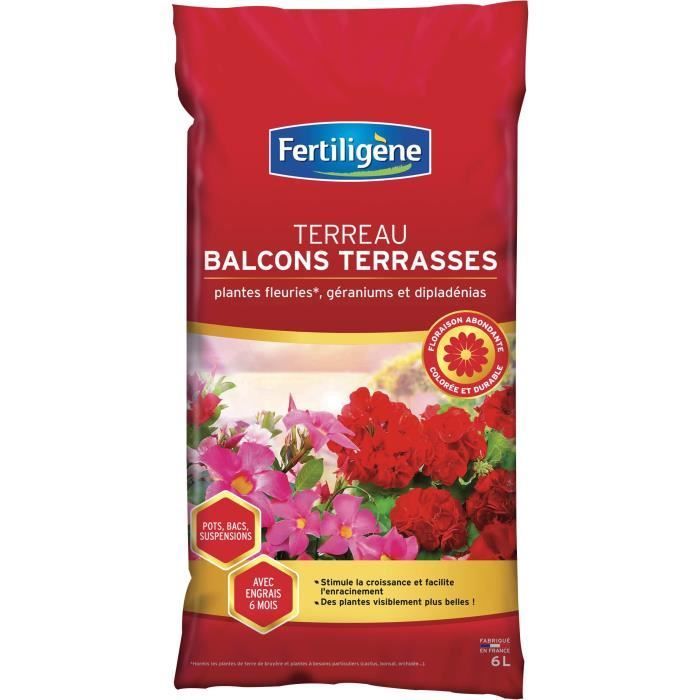 Terreau balcons terrasses 6L - FERTILIGÈNE