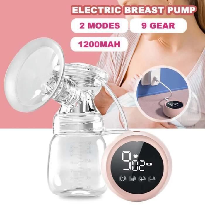 Tire Lait électrique double, Tire-lait Portable Anti-refoulement, Tire-lait Rechargeable Avec 9 Vitesses Et 2 Modes Sans BPA