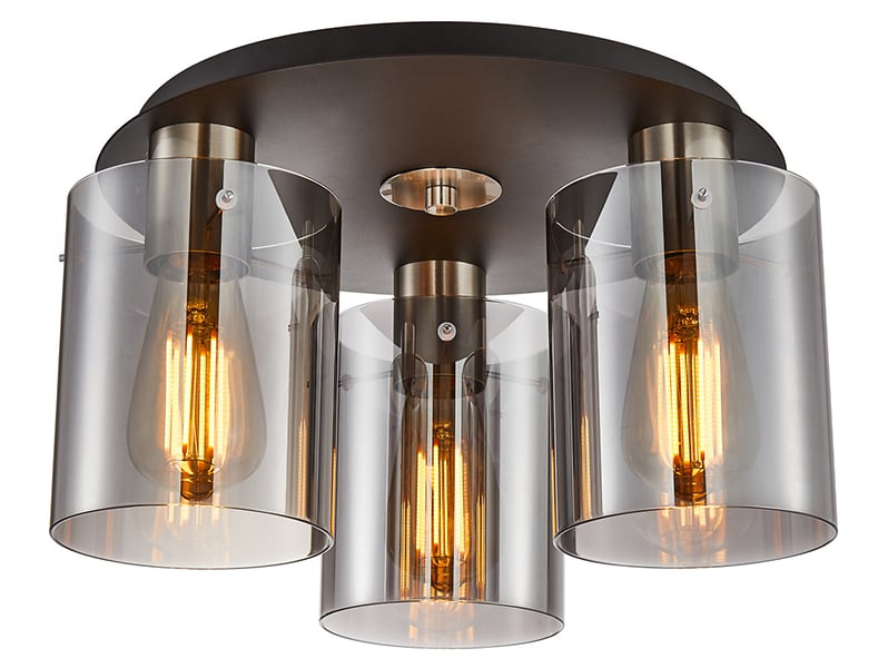Lampa sufitowa Sardo 3-punktowa stalowa srebrna