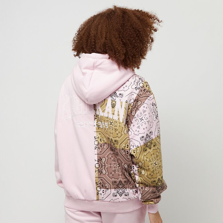 Felpa oversize con stampa paisley a blocchi, piccola firma.