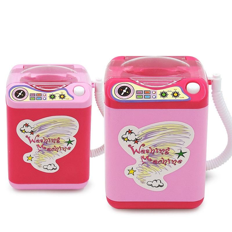 Mini máquina de lavar elétrica para casa de bonecas, brinquedo infantil para brincar de faz de conta, lava pincéis de maquiagem, casa e carro. Máquina de lavar roupa portátil em miniatura.