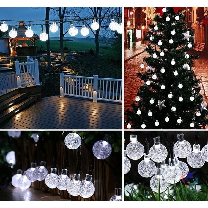 Guirnalda de luces solares para exteriores - 7 metros, 50 LED, resistente al agua para uso en interiores - Decoración