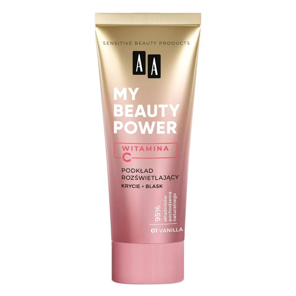 AA My Beauty Power Podkład rozświetlający, 01