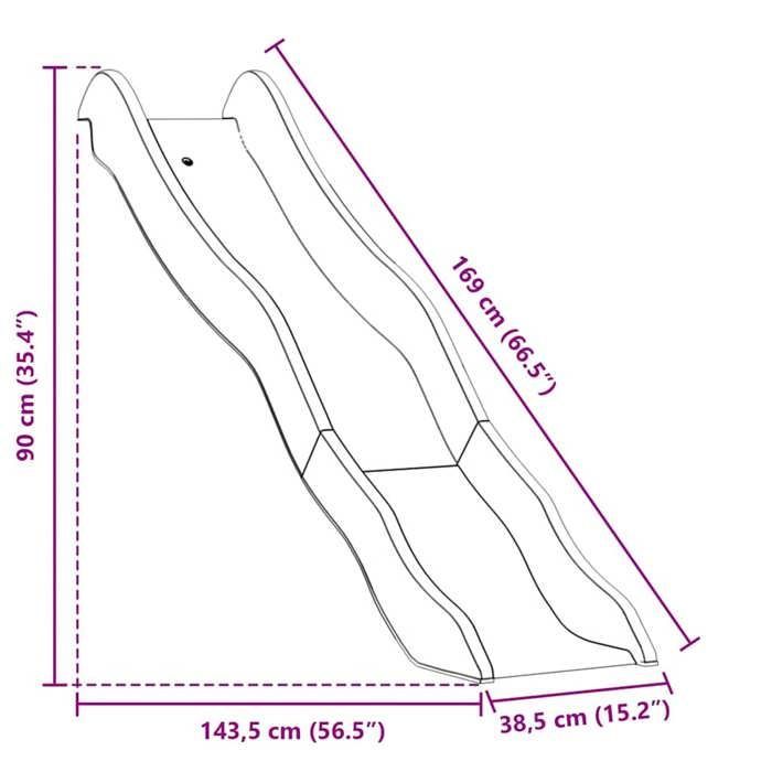 vidaXL Blue Play Slide 174x38 cm Polypropylene, Garden Play Equipment, Garden Play Slide 826598