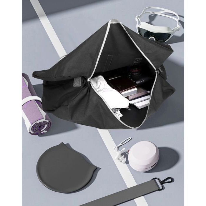 Bolsa de viaje plegable para hombre y mujer, 65 litros, tipo fin de semana, con compartimento para zapatos, impermeable - Negra