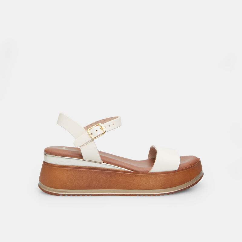 BATA Damsandaler i Läder med 6 cm Platåsula
