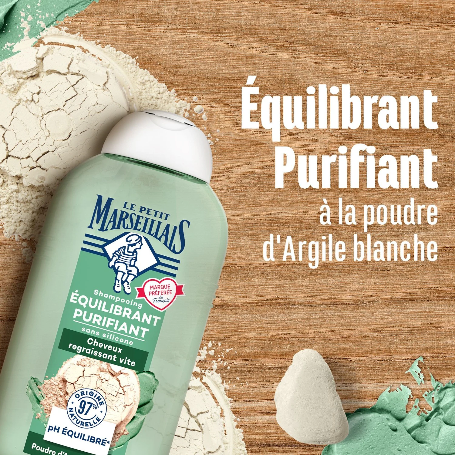Le Petit Marseillais Shampooing Pureté Infusion Thym Et Argile Blanche Bio
