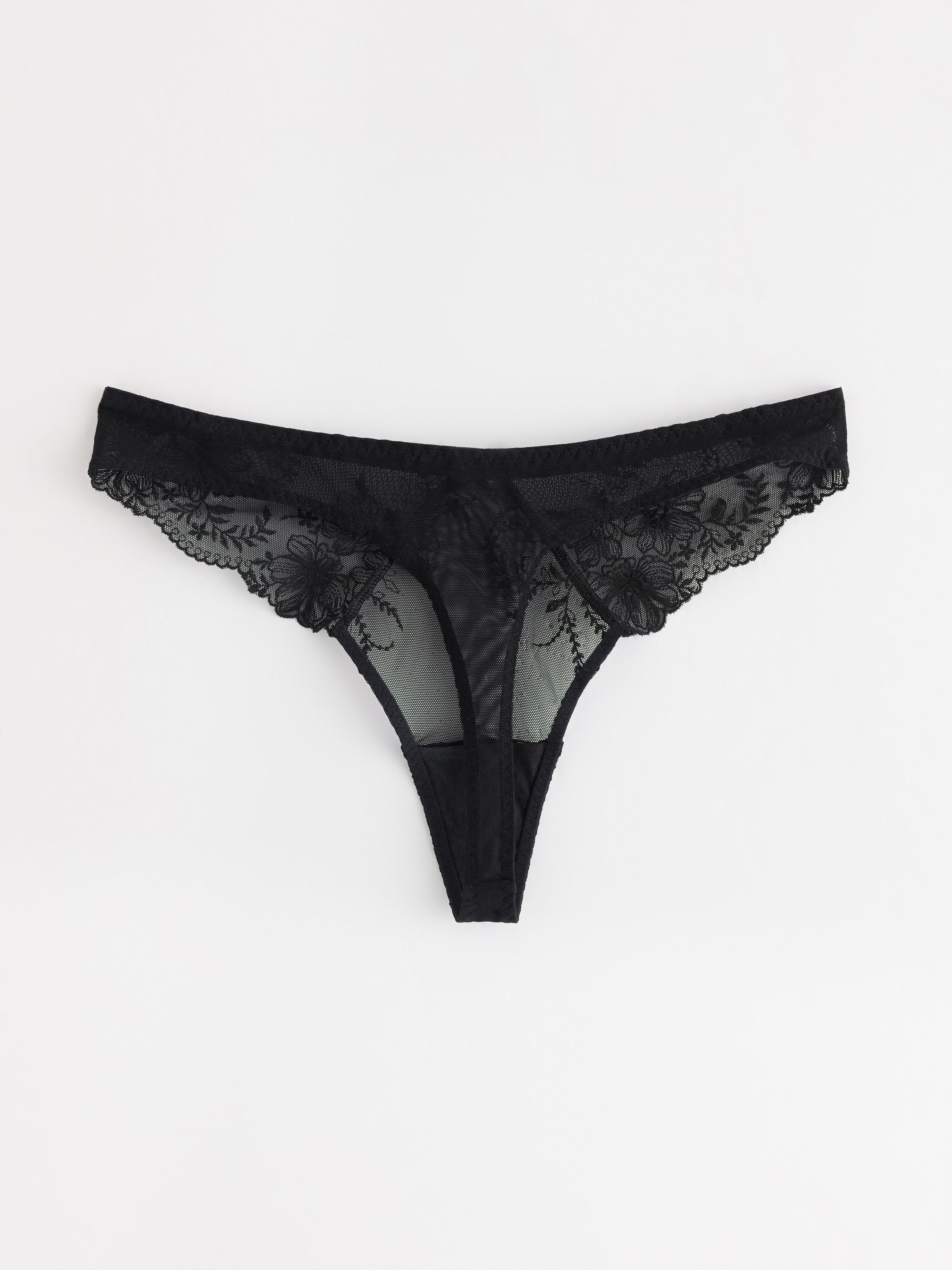 ella m - lav midje thong svart