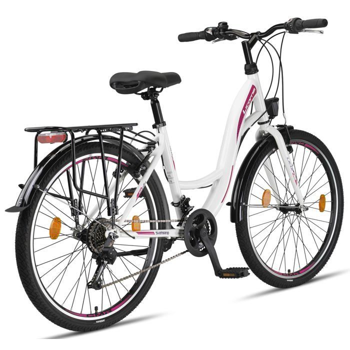 Unicorn Bike Stella Premium Stadsfiets 24, 26 en 28 inch – Nederlandse fiets, jongen [Wit, 26]