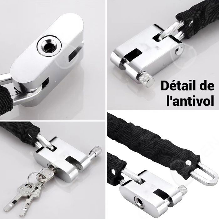 Candado para bicicleta de 100 cm, duradero, portátil, de acero aleado, con cadena reforzada, apto para bicicletas y motocicletas.