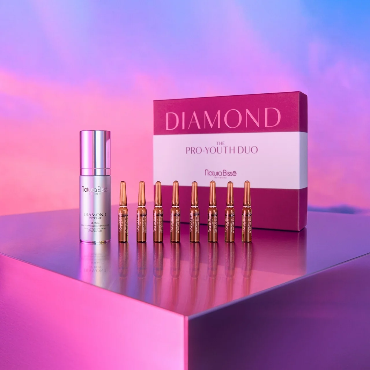 Diamond Set Diamond The Pro-Youth Duo - Cofanetto Tratt. Globale, Siero viso antirughe, Tratt. lifting viso 24 ore, Tratt.viso 24 ore idratante, Tratt.viso 24 ore illuminante, Tratt.viso 24 ore antimacchie