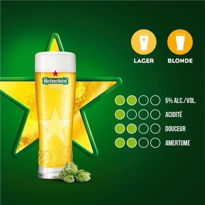 Heineken - Bière blonde 5° - 3 fûts de 5L