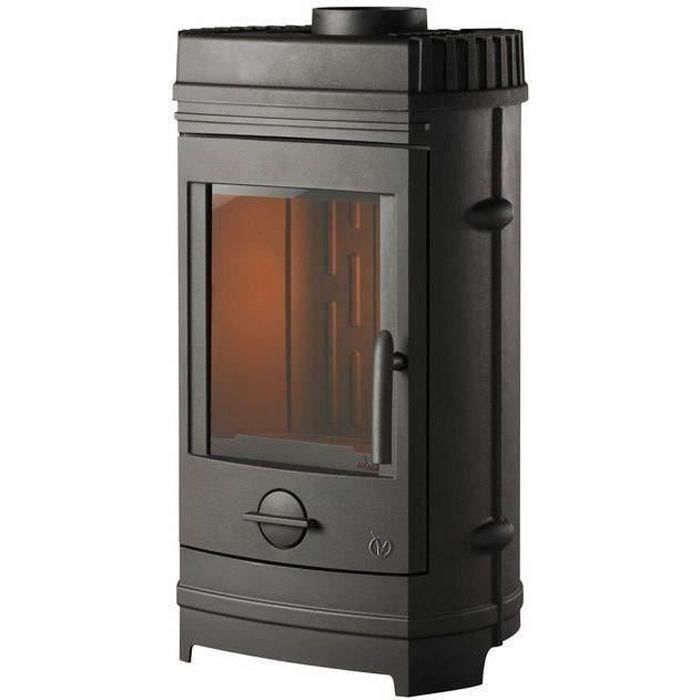 Stufa a legna INVICTA Chatel - Potenza ottimale: 8 kW - Potenza massima: 12 kW - Tronchi fino a 34 cm - Ghisa - Prodotta in Francia - Ecodesign