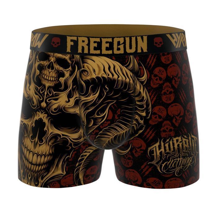 Calzoncillos bóxer Freegun HYRAW para hombre, ropa interior masculina - Negro (Paquete de 4)