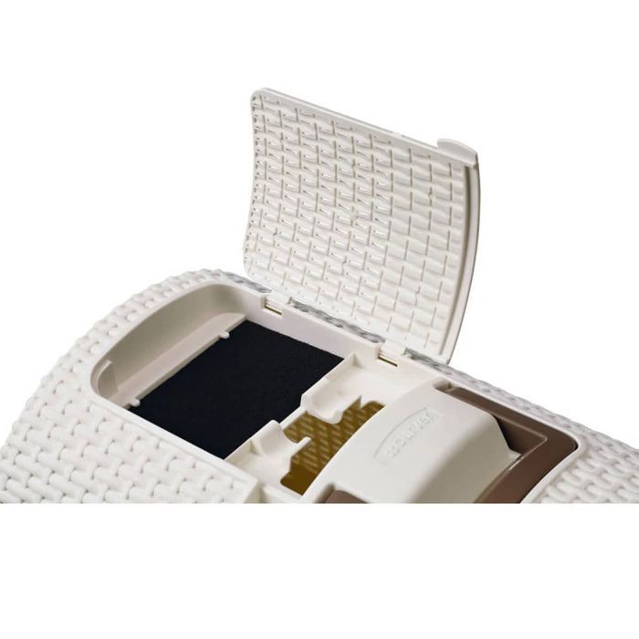 Arenero Curver para gatos, 51 x 38,5 x 39,5 cm, blanco.