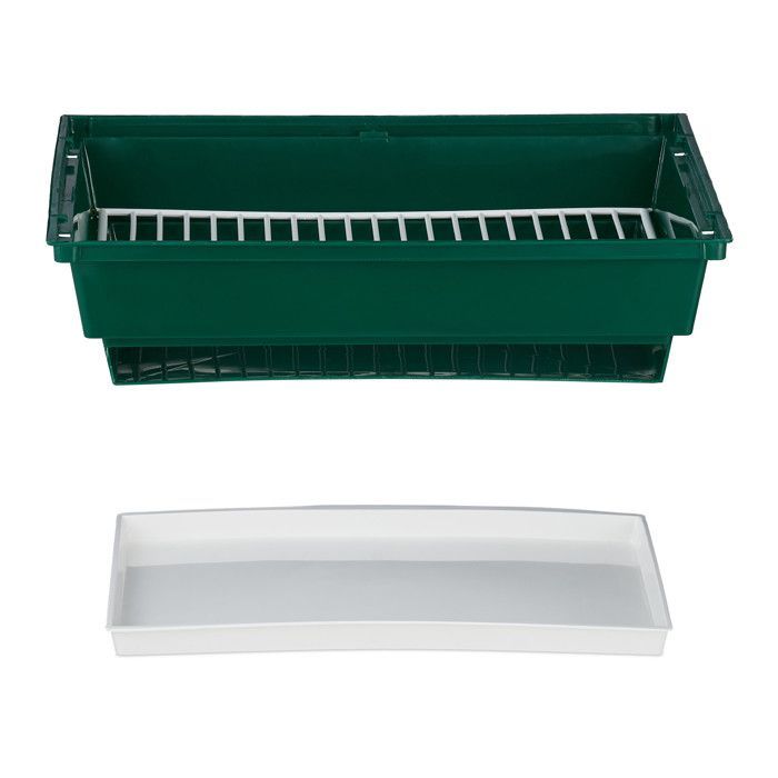 Relaxdays bird cage, aviary, for finches and canaries, with perch and feeder, H x W x D 49.5 x 34.5 x 28 cm, white/green
