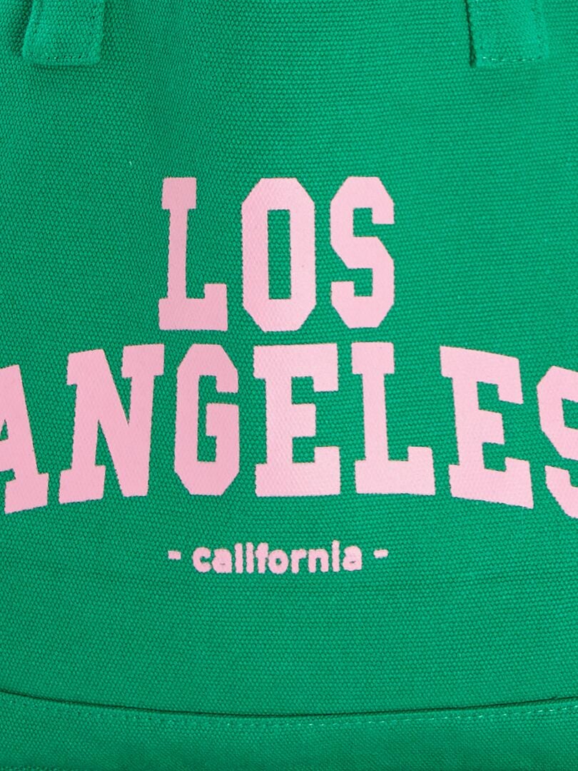 Torba na zakupy z materiału z efektem krajobrazu „Los Angeles” – ZIELONA