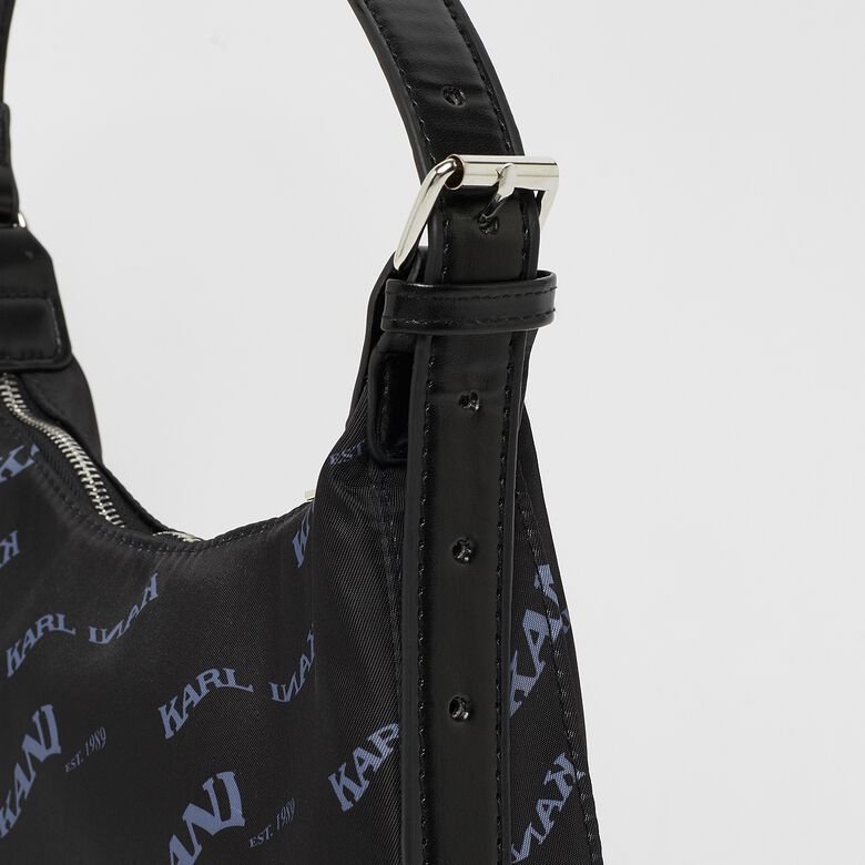 Bolsa de ombro com estampa ondulada retrô por toda a peça