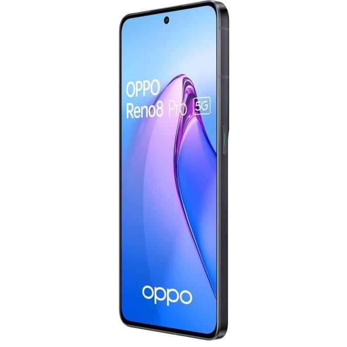 Smartphone OPPO Reno8 Pro 256Go 5G Noir Glacé - Double SIM - Lecteur d'empreintes digitales