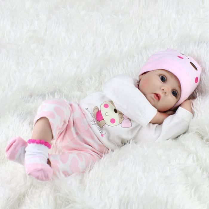 Rebornpop - LXY - 55 cm - Mohairhaar - Realistische huid - Inclusief kleding