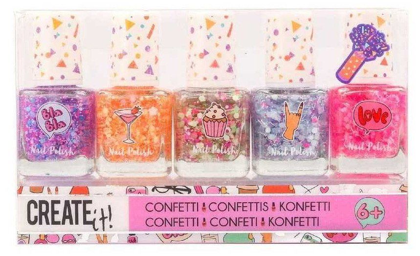 Create It! Set lakova za nokte s konfetima Lakovi za nokte
