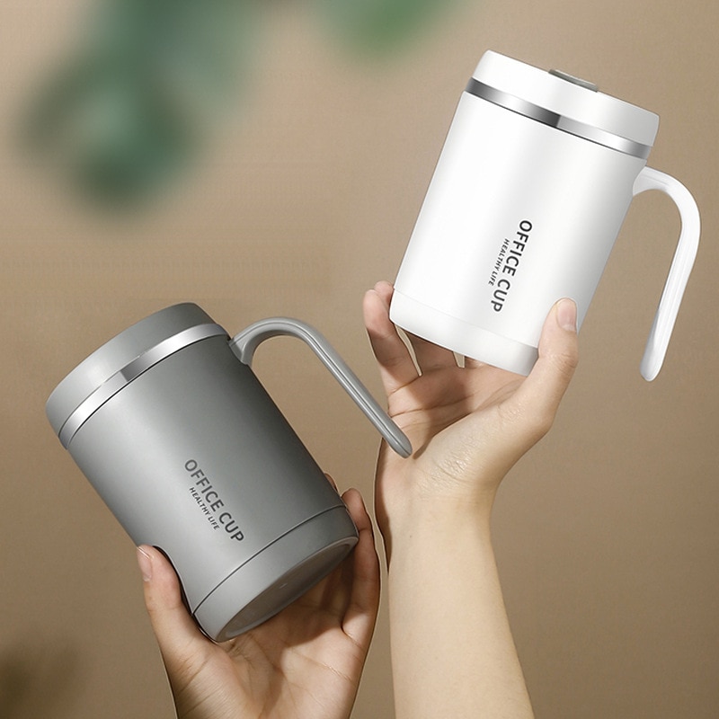 500ml Tumbler With Lid And Straw Vacuum Insulated Water Bottle Mugs Coffee Cups Stainless Steel Thermos Cup Household Office Mug