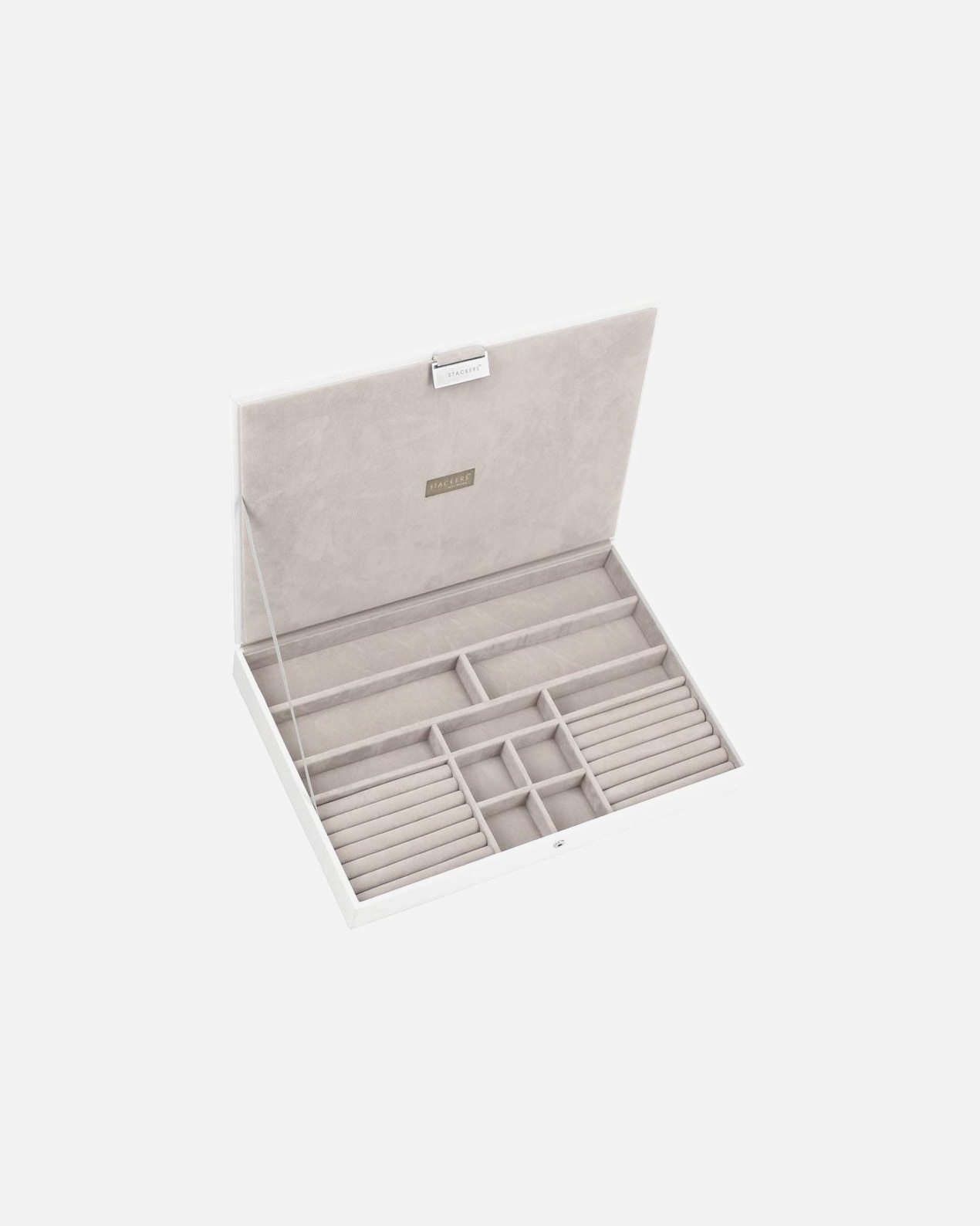 Accessoire de mode Stackers blanc et gris surdimensionné avec couvercle - 1 pièce