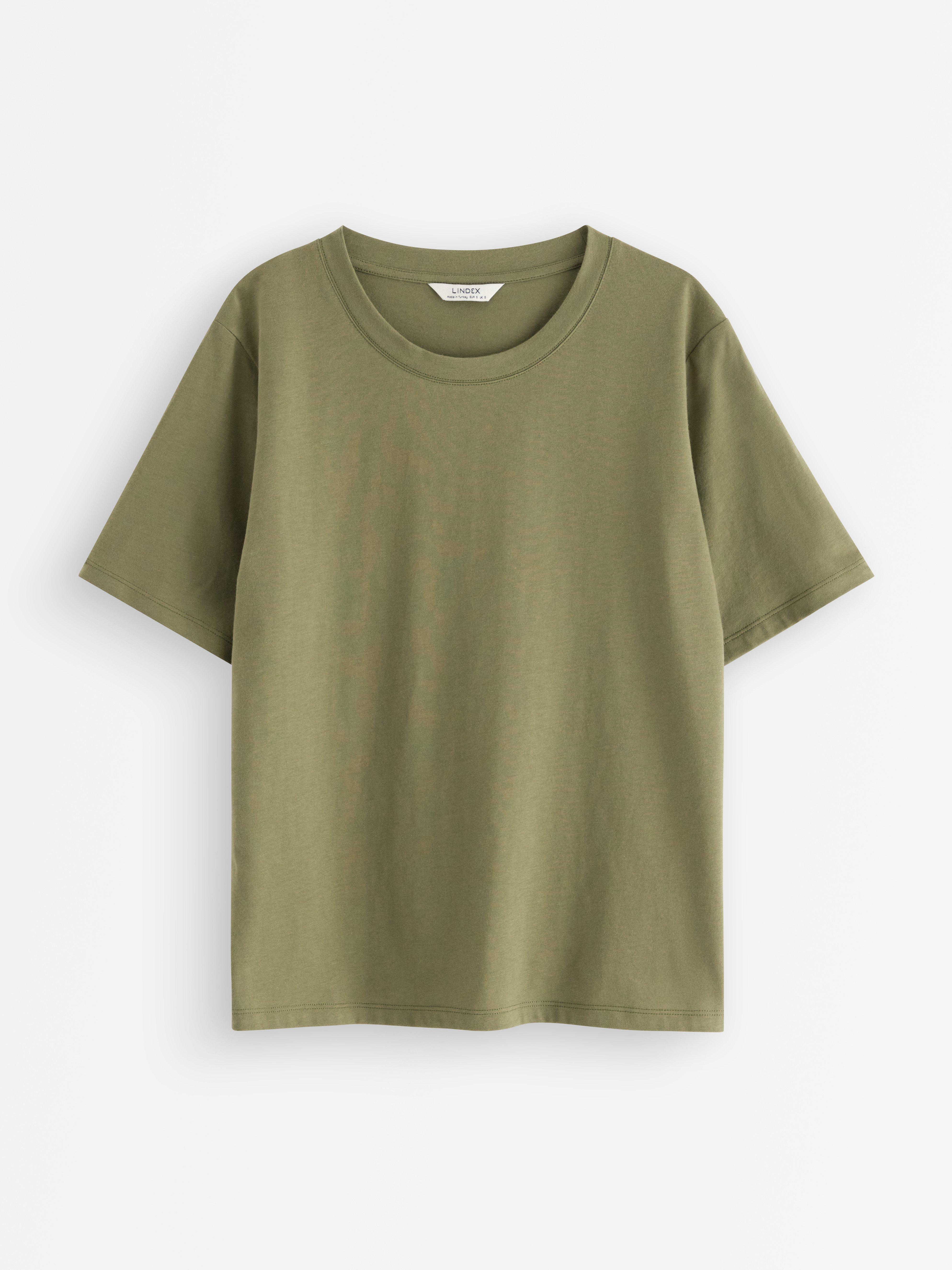 Camiseta Bas color verde polvoriento