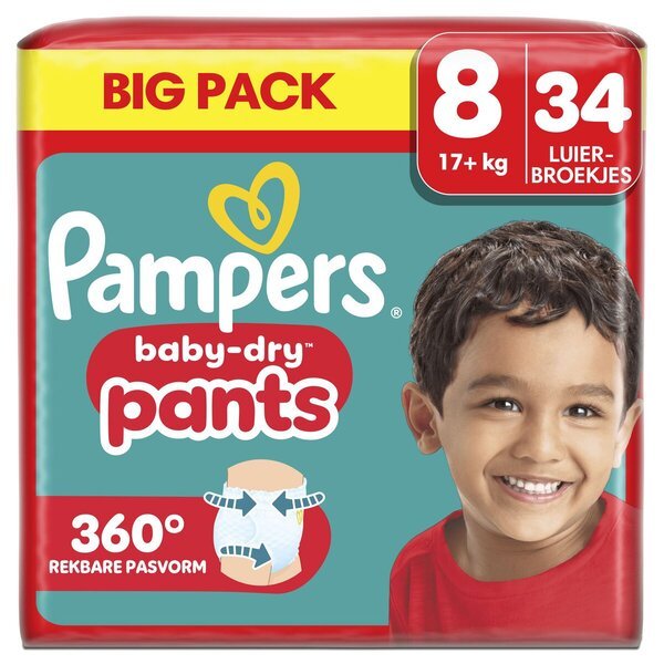 „Pampers Baby-Dry Pants“ 8 dydžio sauskelnės<br>8 dydis (17+ kg), 34 vnt.