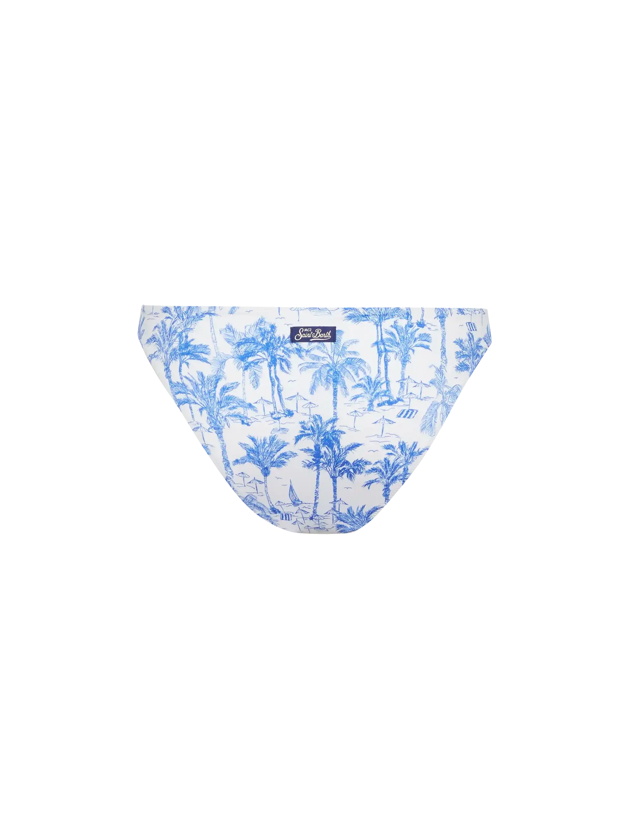 Culotte de bain taille haute Maia à imprimé toile de Jouy