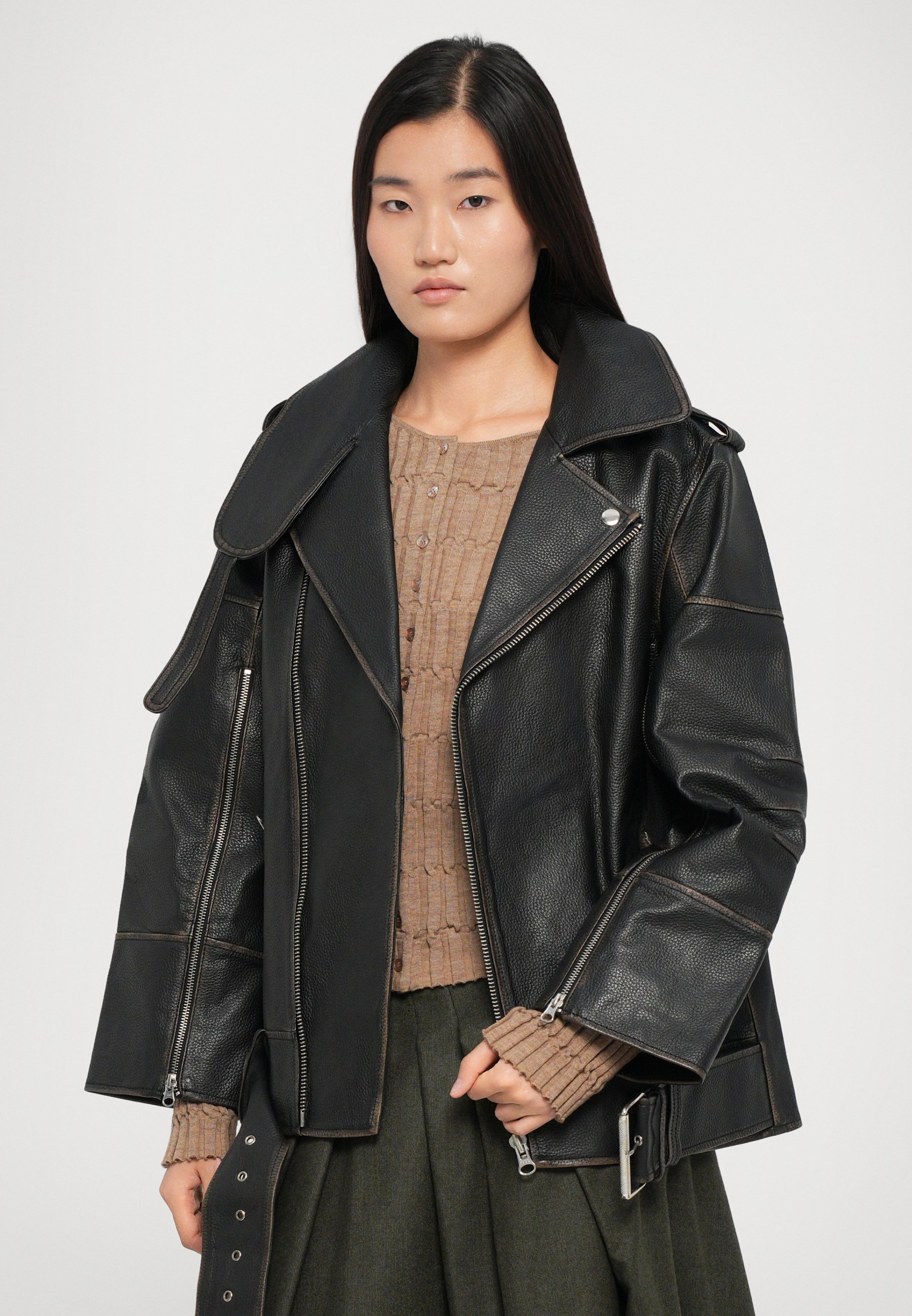 Door Malene Birger BEATRISSE - Leren jas - zwart