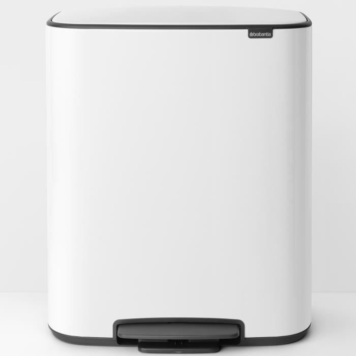 Pattumiera a pedale Brabantia BO - 2 secchi interni - 60 L - Bianca
