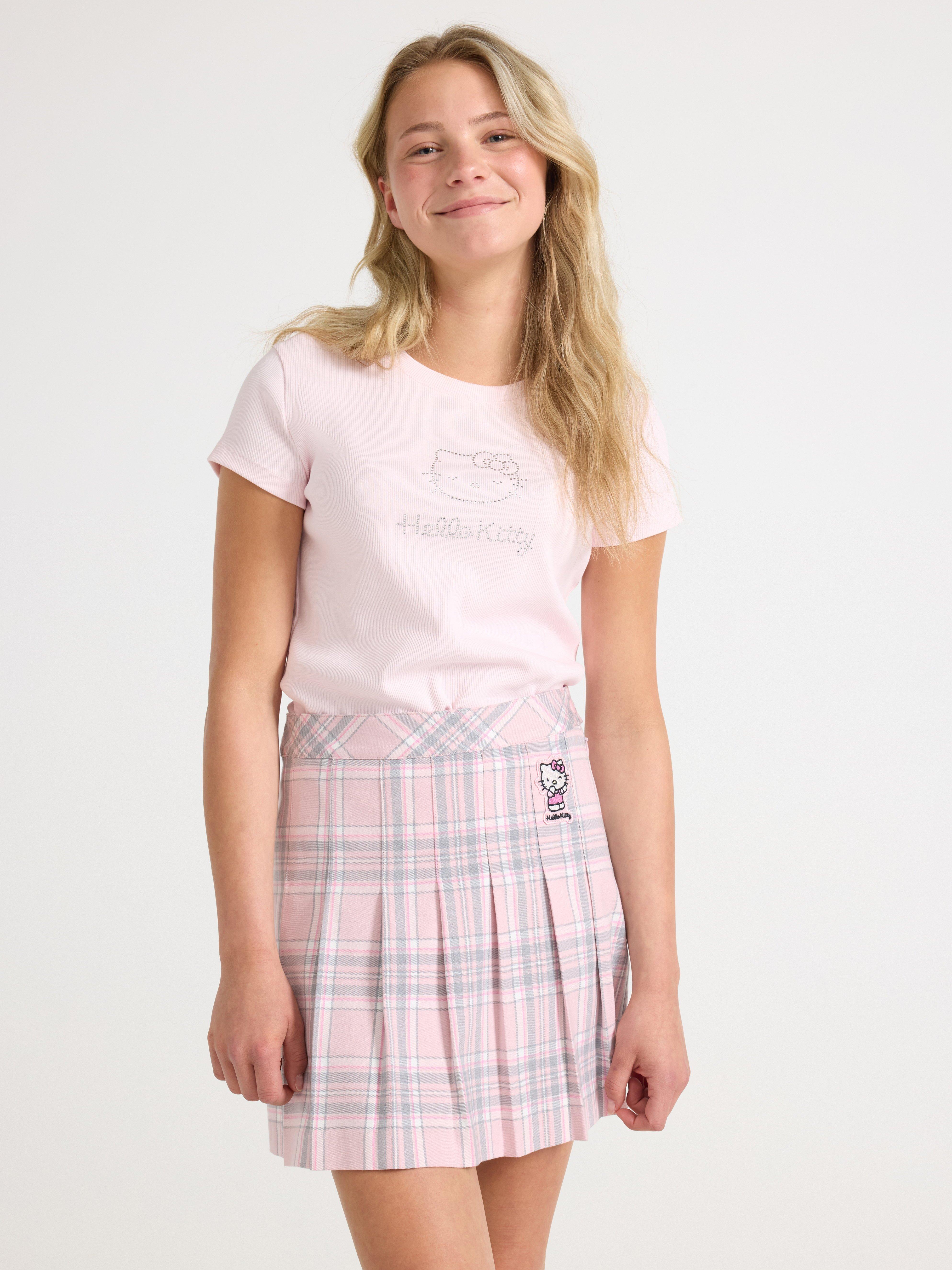 Top acanalado de Hello Kitty rosa claro