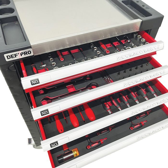 Servante d'atelier DEFPRO - 7 Tiroirs - Avec 173 outils