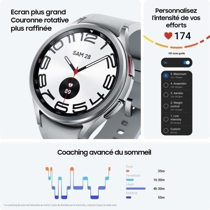 SAMSUNG Galaxy Watch6 Classic 43mm Silver Bluetooth - Refurbished - Good condition