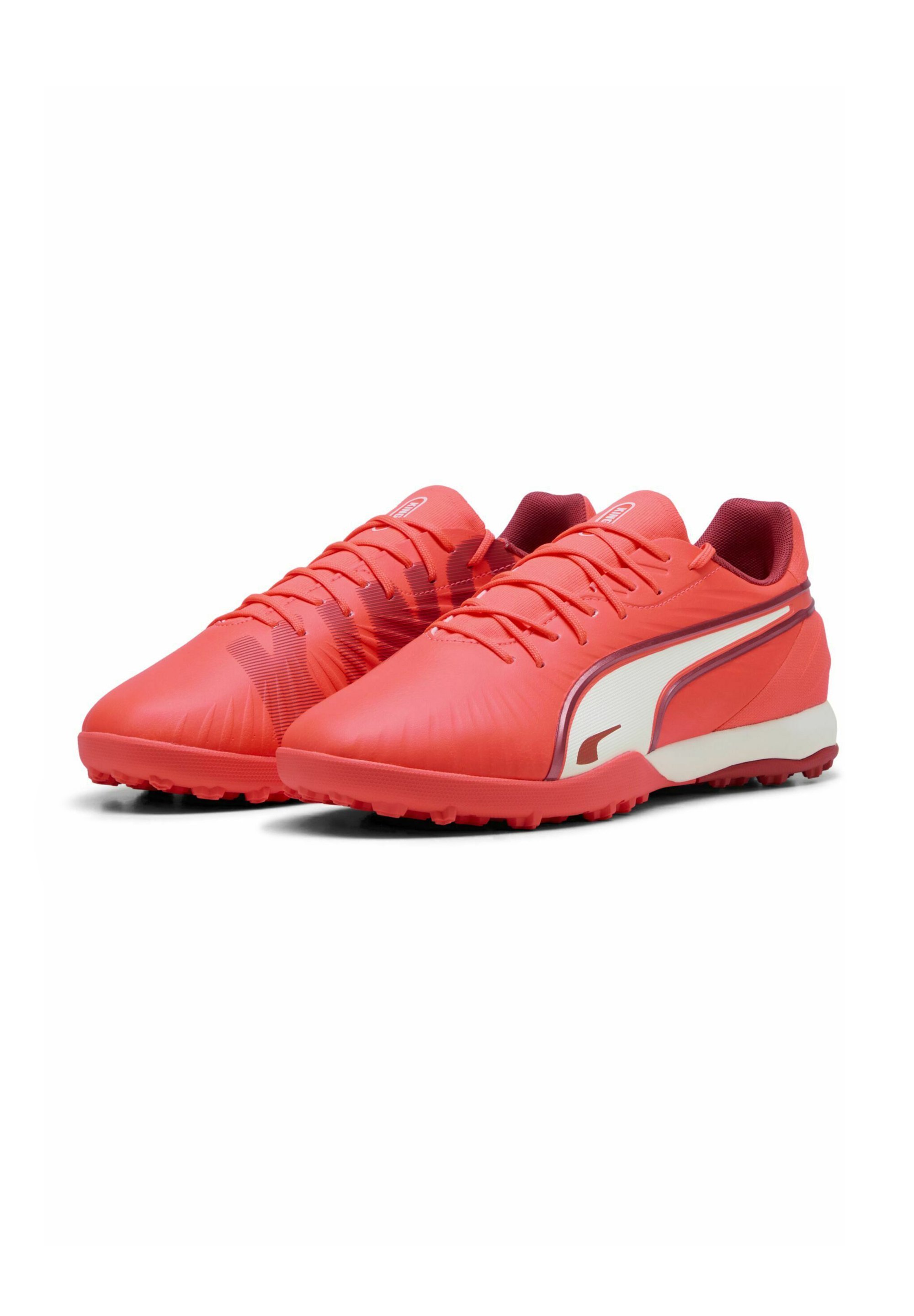 Puma KING MATCH TT - Turf voetbalschoenen - gloeiend rood wit rood vuur