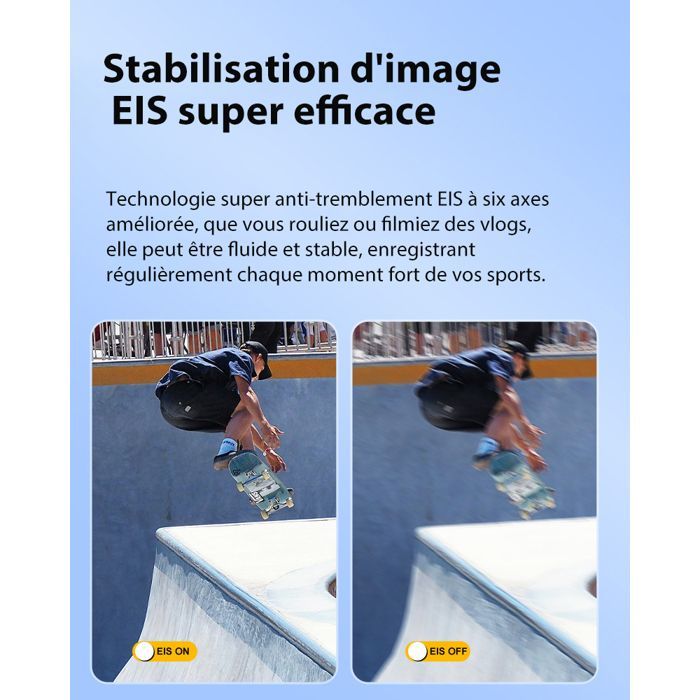 Caméra Sport 5K 30FPS 64Go, étanche 40M avec WiFi,écran Double, 2 Batteries, Accessoires Inclus, pour Les Aventures en Plein air