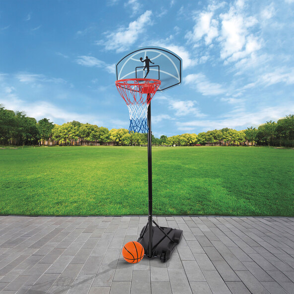 Basketball hoop with ball